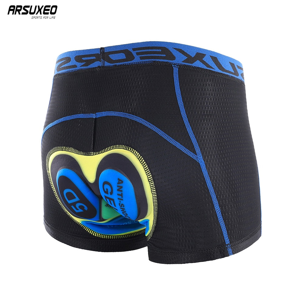 Cycling Underwear Upgrade 3D Gel Pad Cycling Shorts in yellow and red, designed for comfort and performance during mountain biking.